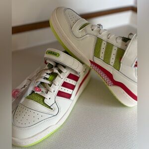 Adidas White and Green Sneakers Classic Design